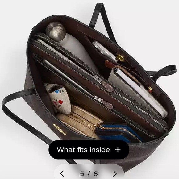 COACH City Tote Bag In Signature Canvas - Picture 10 of 11